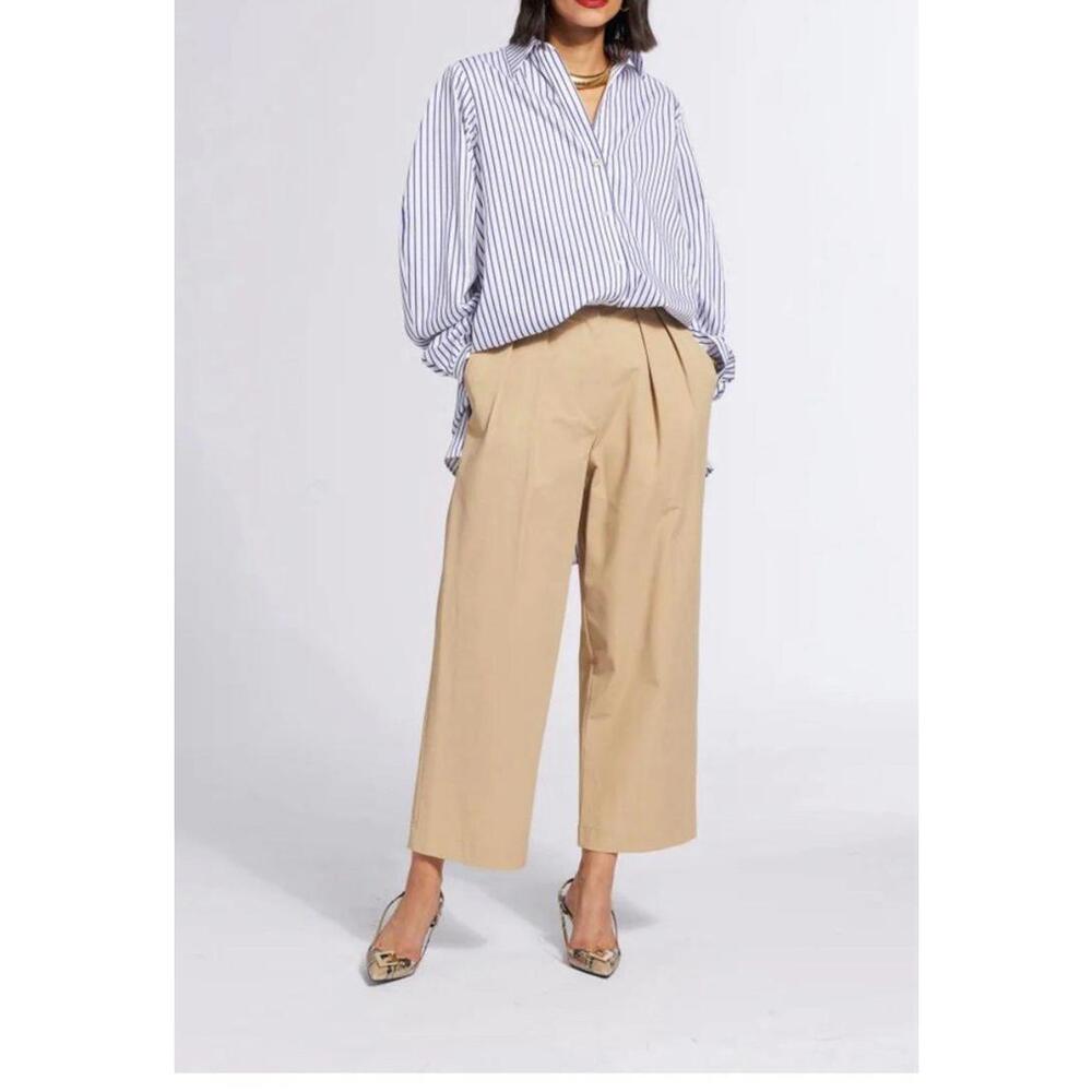 Caroline Constas XL Delta Khaki Wide Leg Pants - MSRP $395